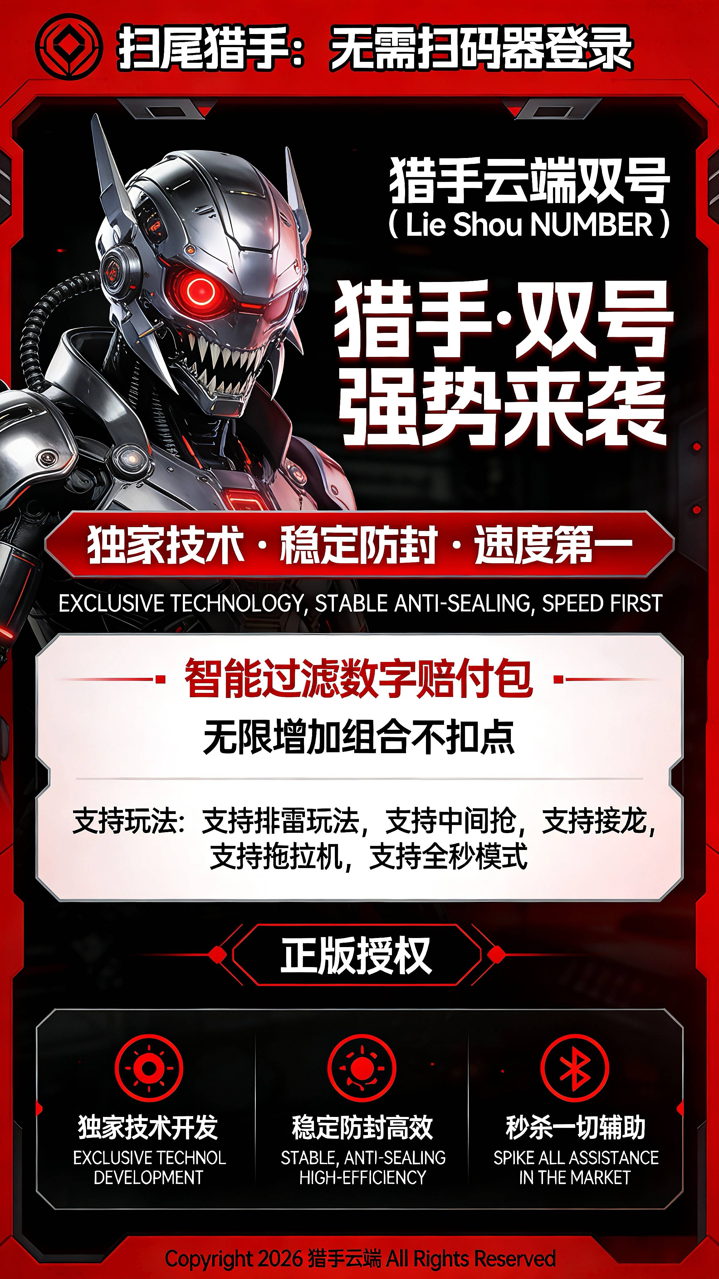 云端微信双号猎手扫尾官网,正版点数1500-3000-5000-10000点授权